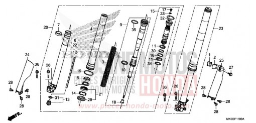 GABEL, VORNE CRF450RXK de 2019
